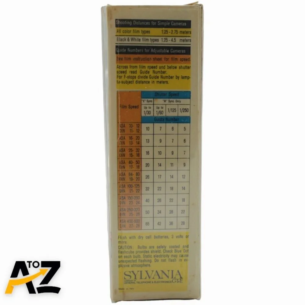 Sylvania Blue Dot Flash Cubes Film Flash Bulb Cubes 3 Cubes 12 Flashes
